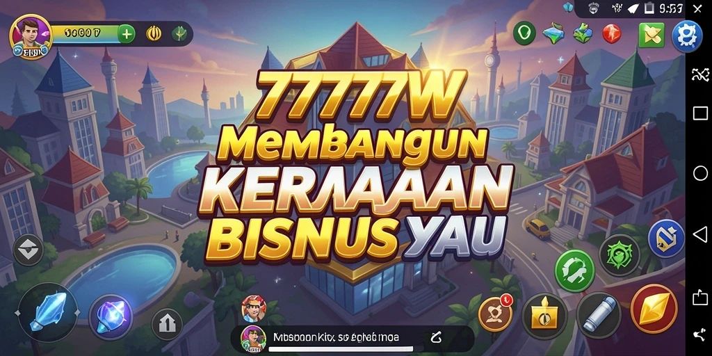 Screenshot gameplay 7777W menampilkan panorama bisnis yang dinamis.