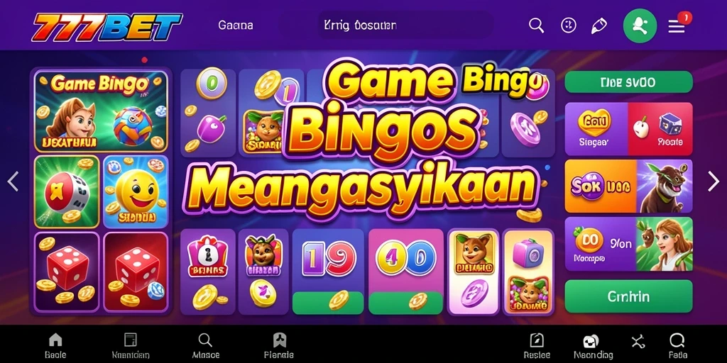 Tampilan gameplay Bingo yang seru dan menarik di 777BET.