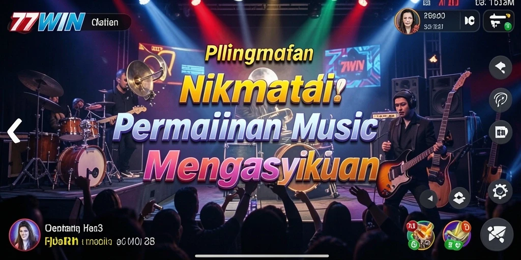 Tampilan gameplay seru di 77WIN dengan banyak lagu menarik.