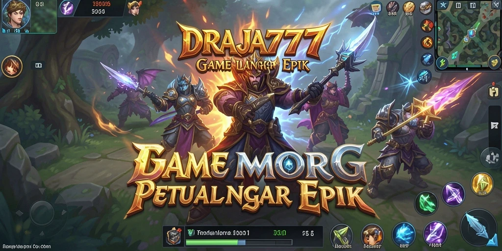 Tampilan dalam permainan DRAJA777 yang menampilkan pertarungan epik.