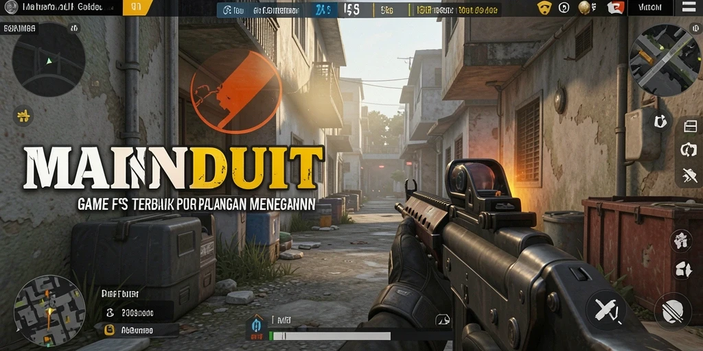 Screenshot MAINDUIT menampilkan aksi pertempuran yang intens dalam gameplay FPS.