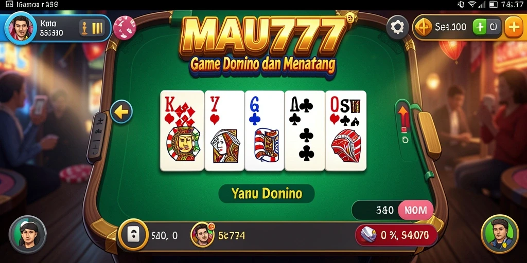 Tampilan menarik dari gameplay domino MAU777 yang seru.