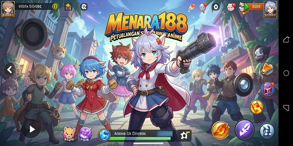 Tampilan gameplay seru dalam dunia anime yang menawan.