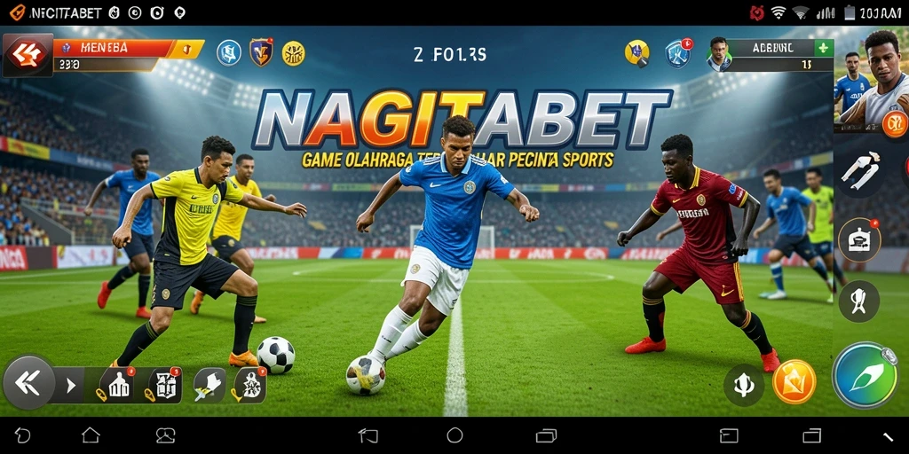 Tampilan gameplay NAGITABET dengan aksi olahraga yang seru.